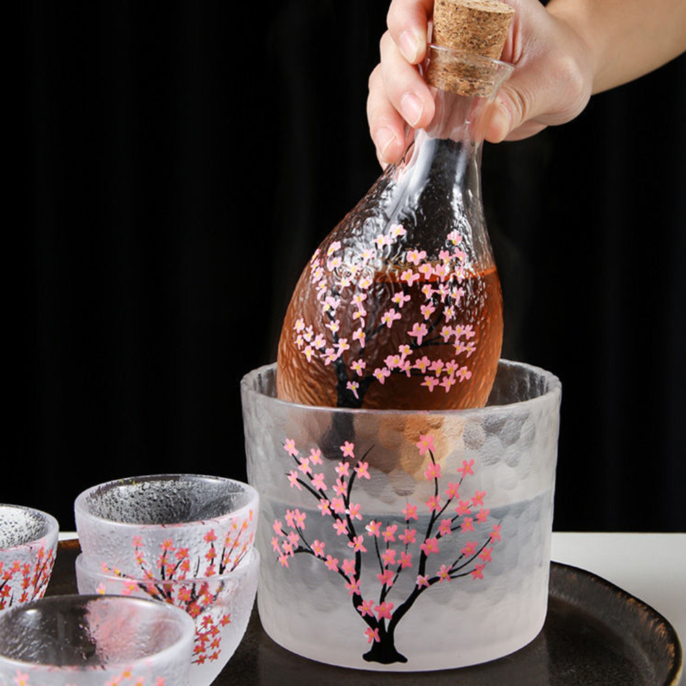 Glass Container Set - Sake Set Glass Containers Frosted Serving