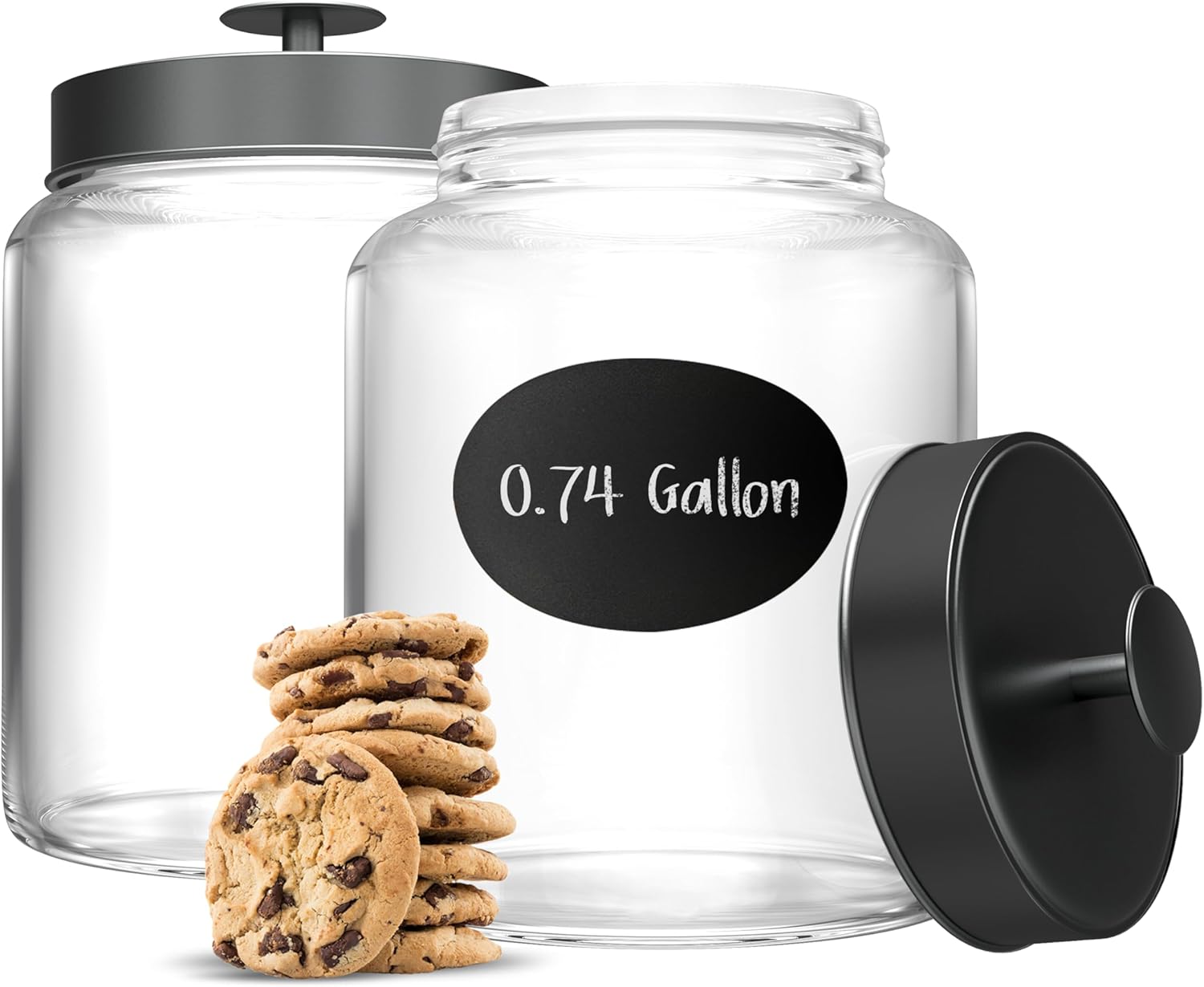 Glass Container Set - Glass Kitchen Canister Set, Food &