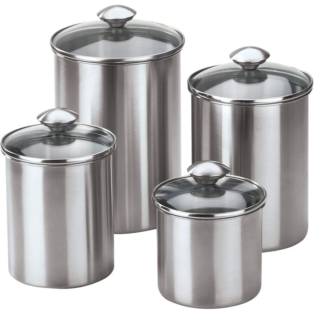Glass Container Set - 4-Piece Stainless Steel Food Storage Container