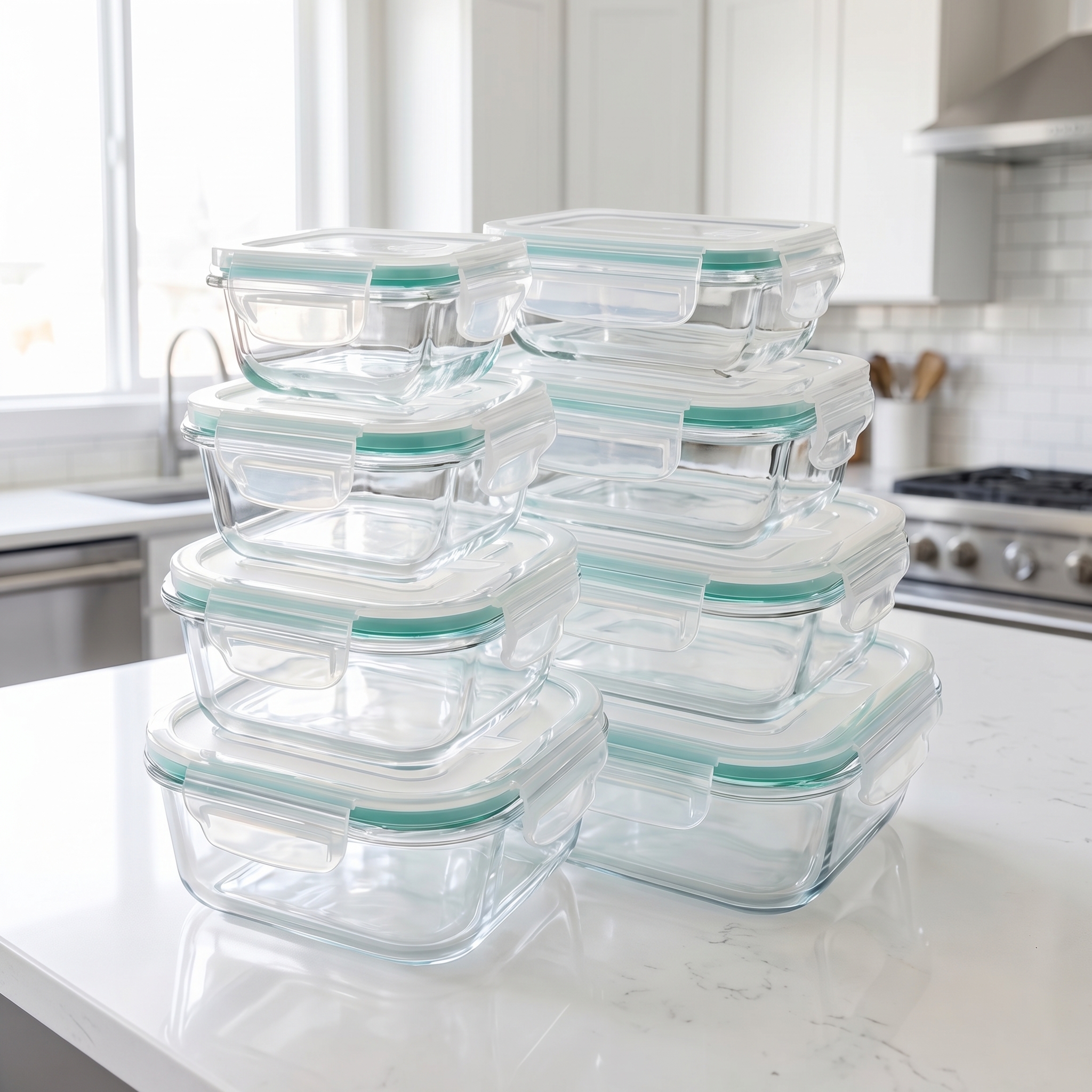 Glass Container Set - A set of 8 food storage