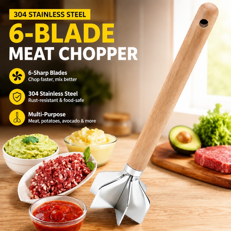 Mango Splitter Tool - 304 Stainless Steel 6 Blades Masher