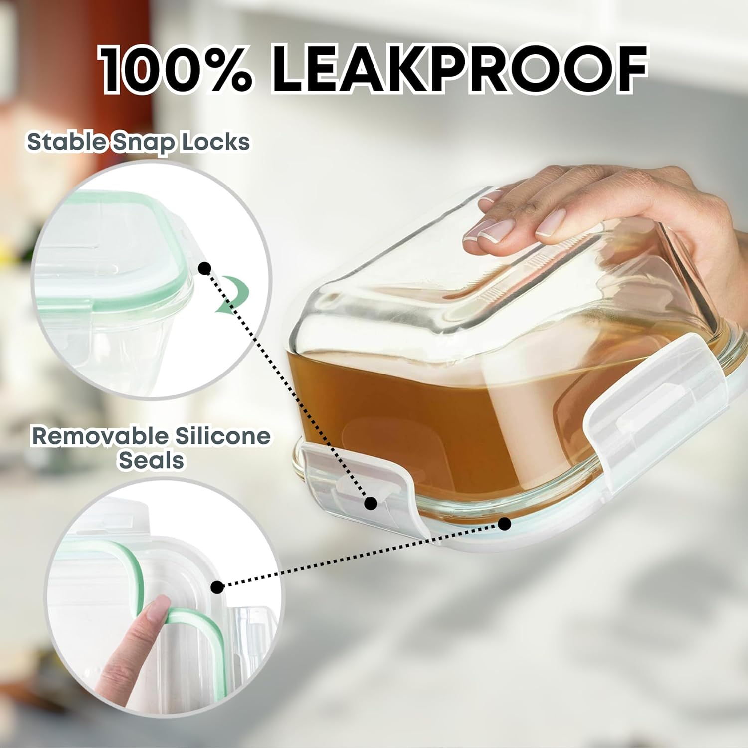 6 PC Square Glass Food Storage - Glass Container Set 评论和价格