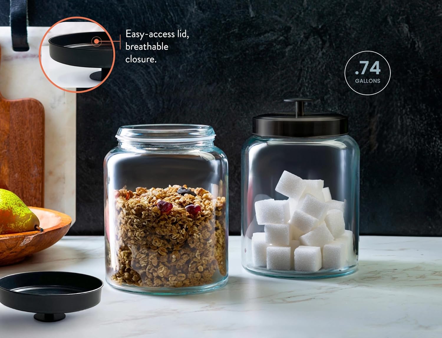 Glass Kitchen Canister Set, Fo - Glass Container Set 评论和价格