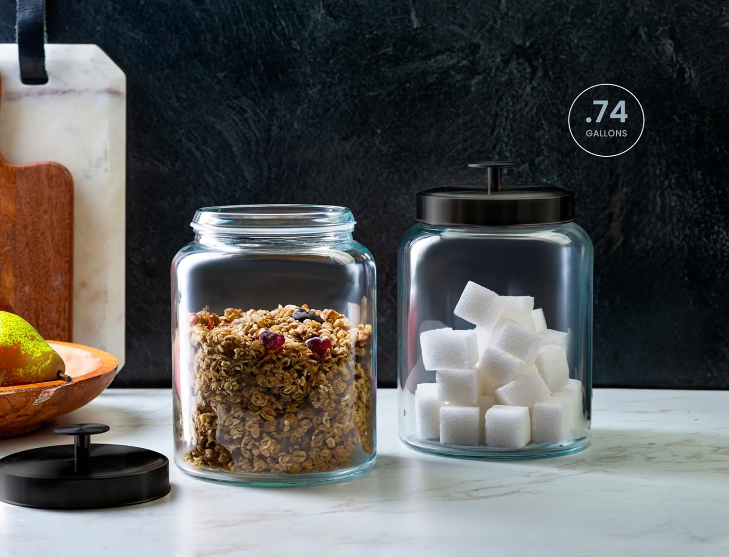 Glass Kitchen Canister Set, Fo - Glass Container Set 评论和价格