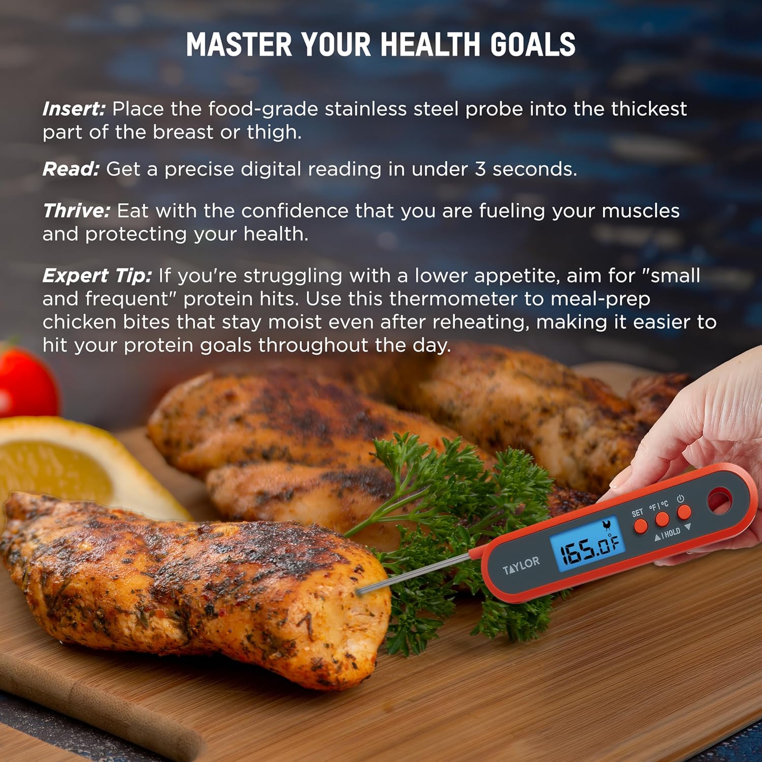 Digital Waterproof Meat Thermo - Meal Prep Chicken 评论和价格