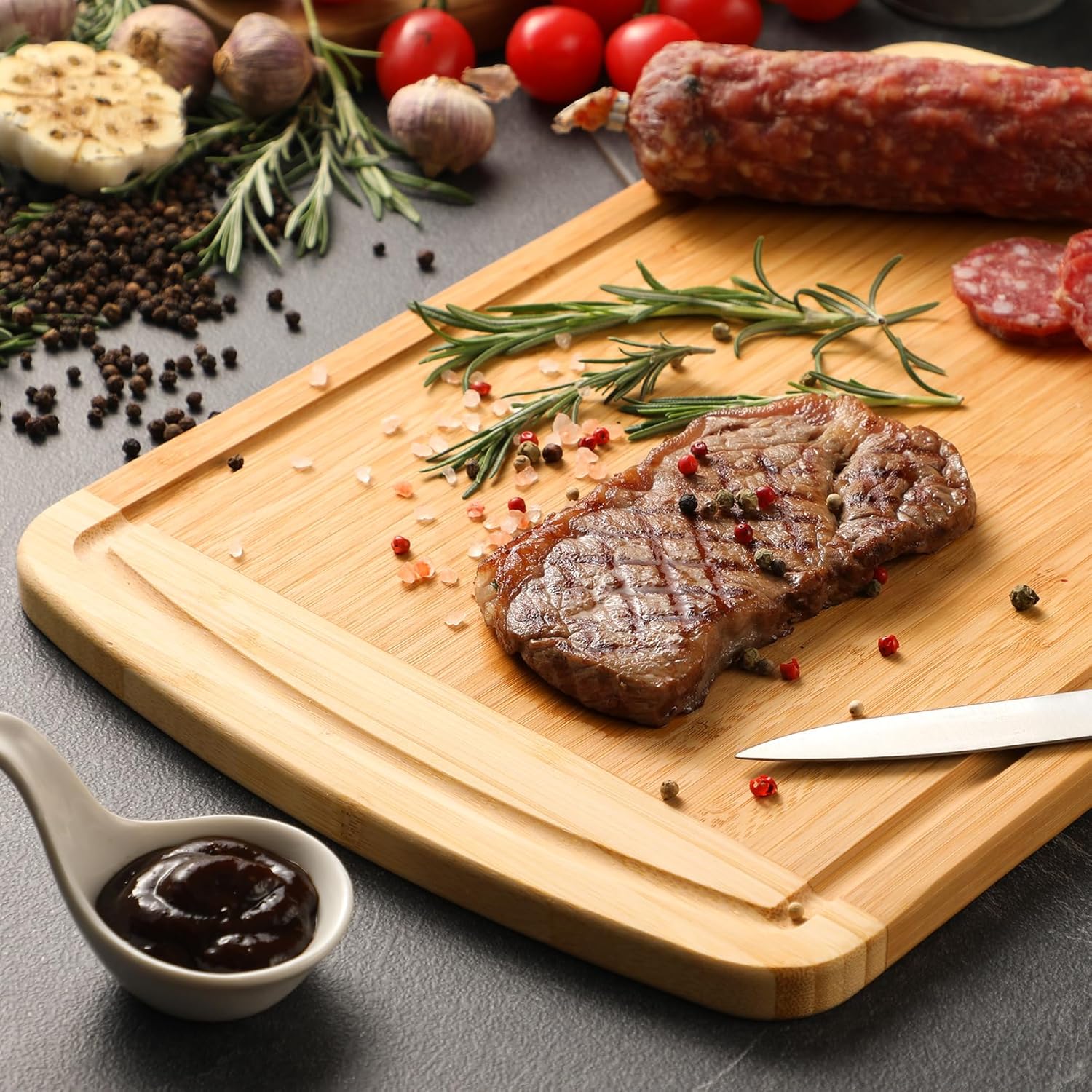Large Bamboo Cutting Board wit - Meal Prep Juice 评论和价格