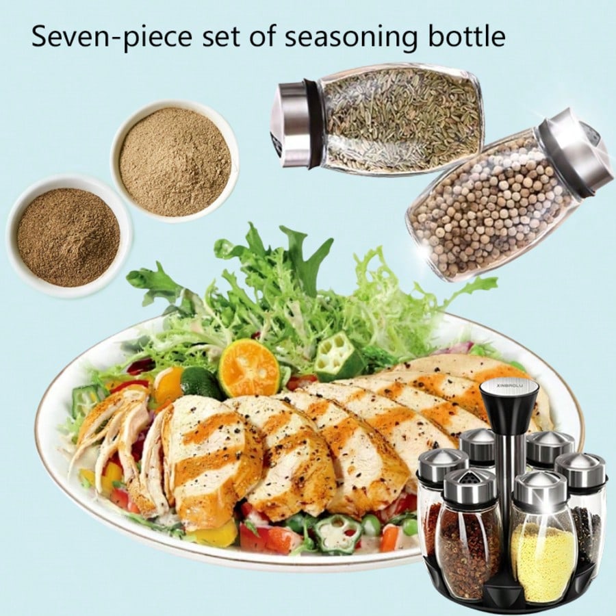 360° Rotating Spice Rack Tower - Glass Container Set 评论和价格