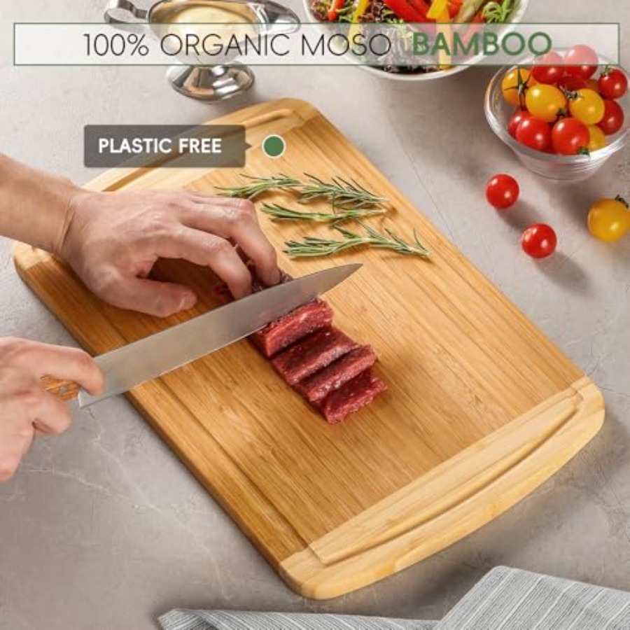 Large Wooden Cutting Board for - Meal Prep Juice 评论和价格
