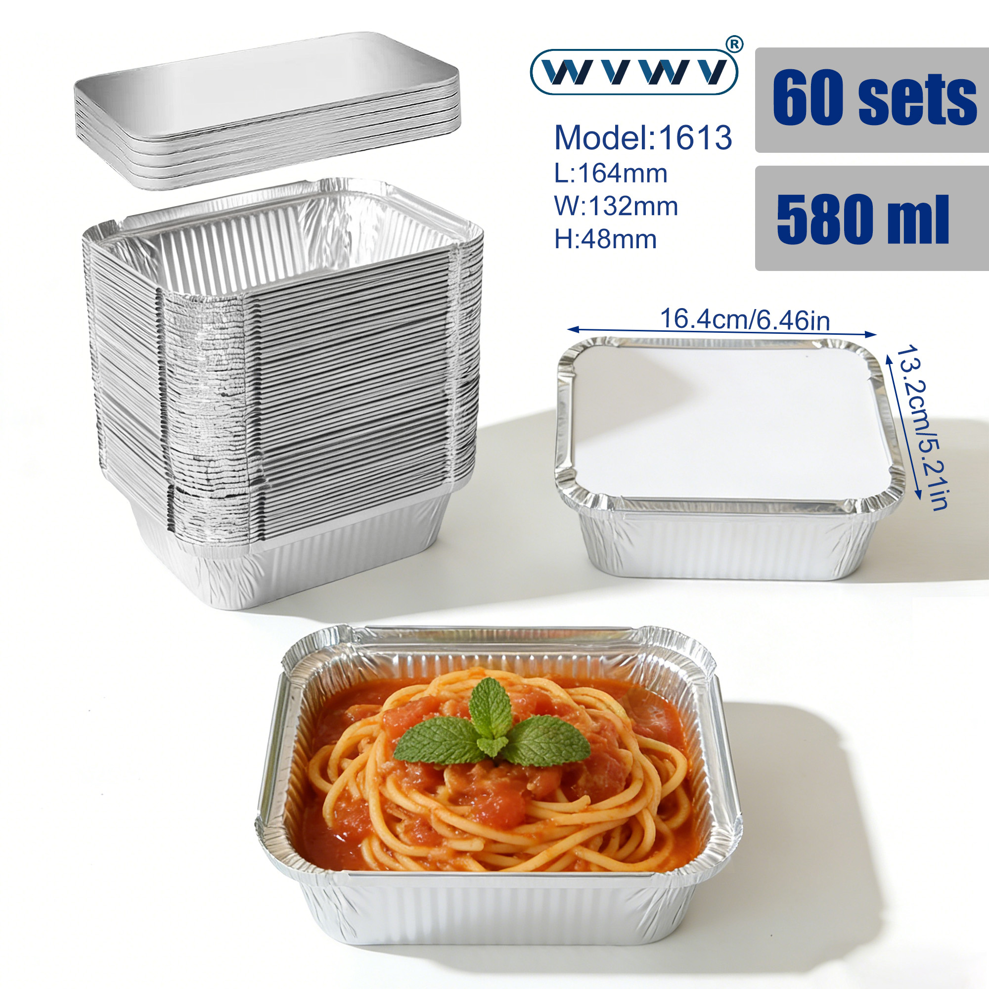 60Pcs 560ml Disposable Aluminu - Meal Prep Restaurant 评论和价格