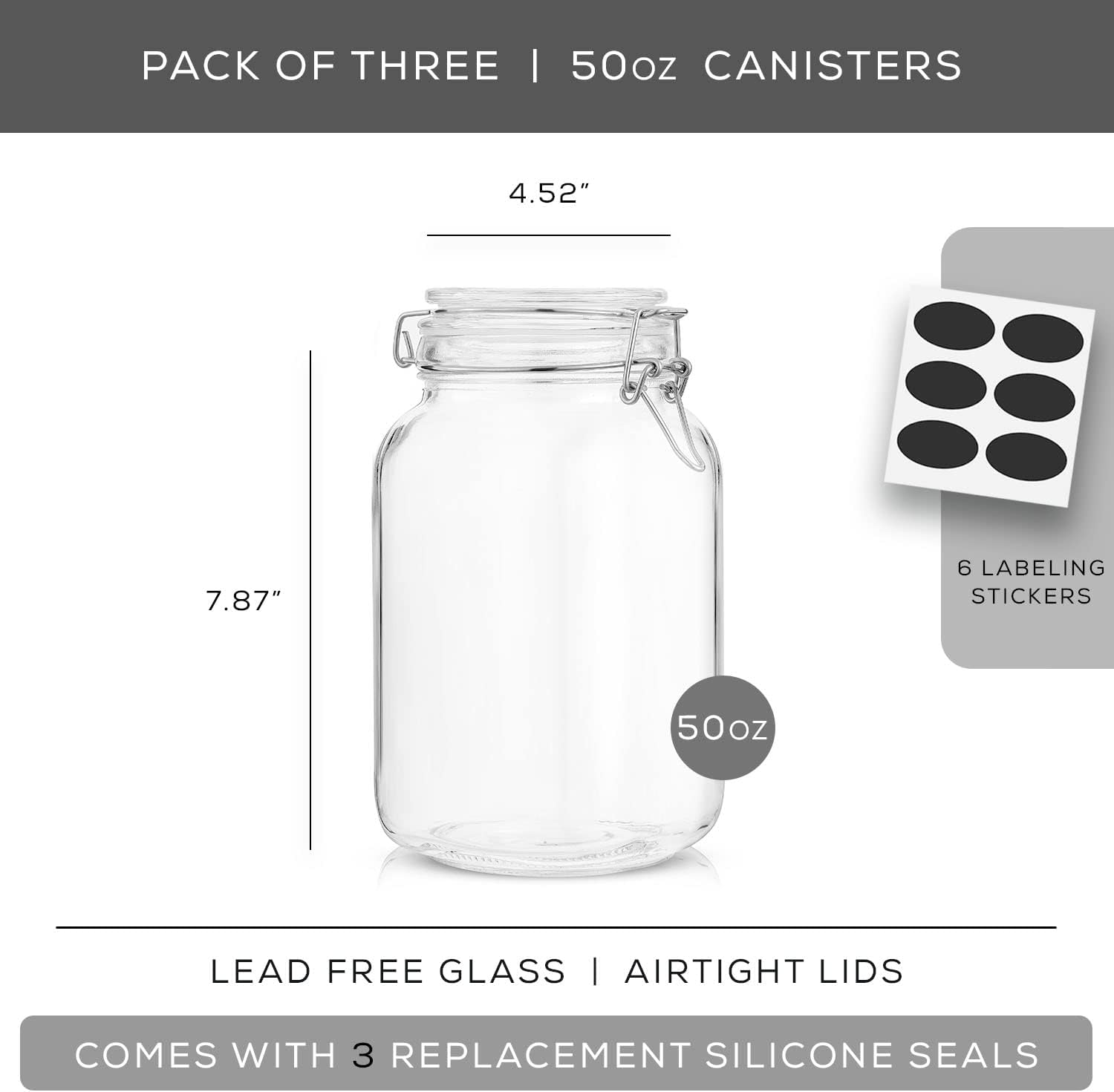 Airtight Glass Jars with Lids  - Glass Container Set 评论和价格