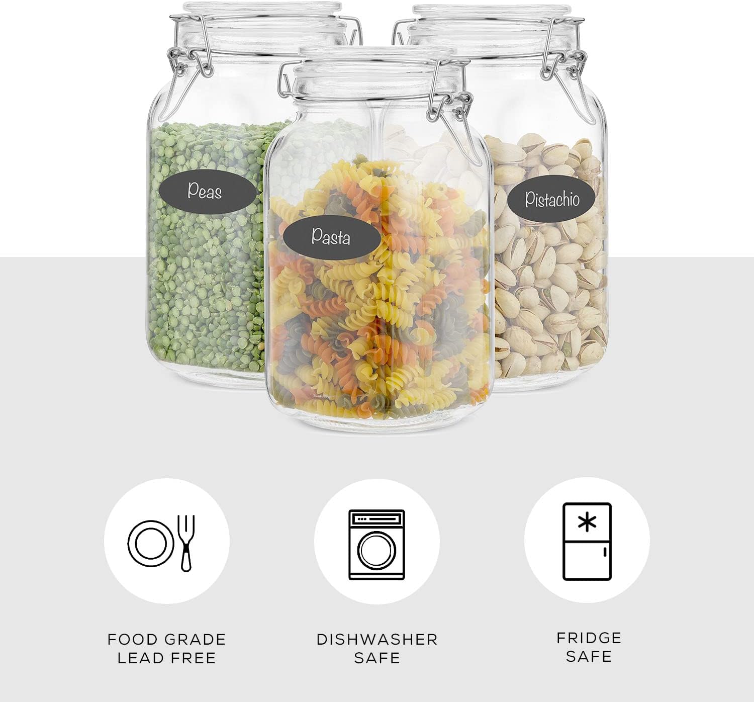 Airtight Glass Jars with Lids  - Glass Container Set 评论和价格