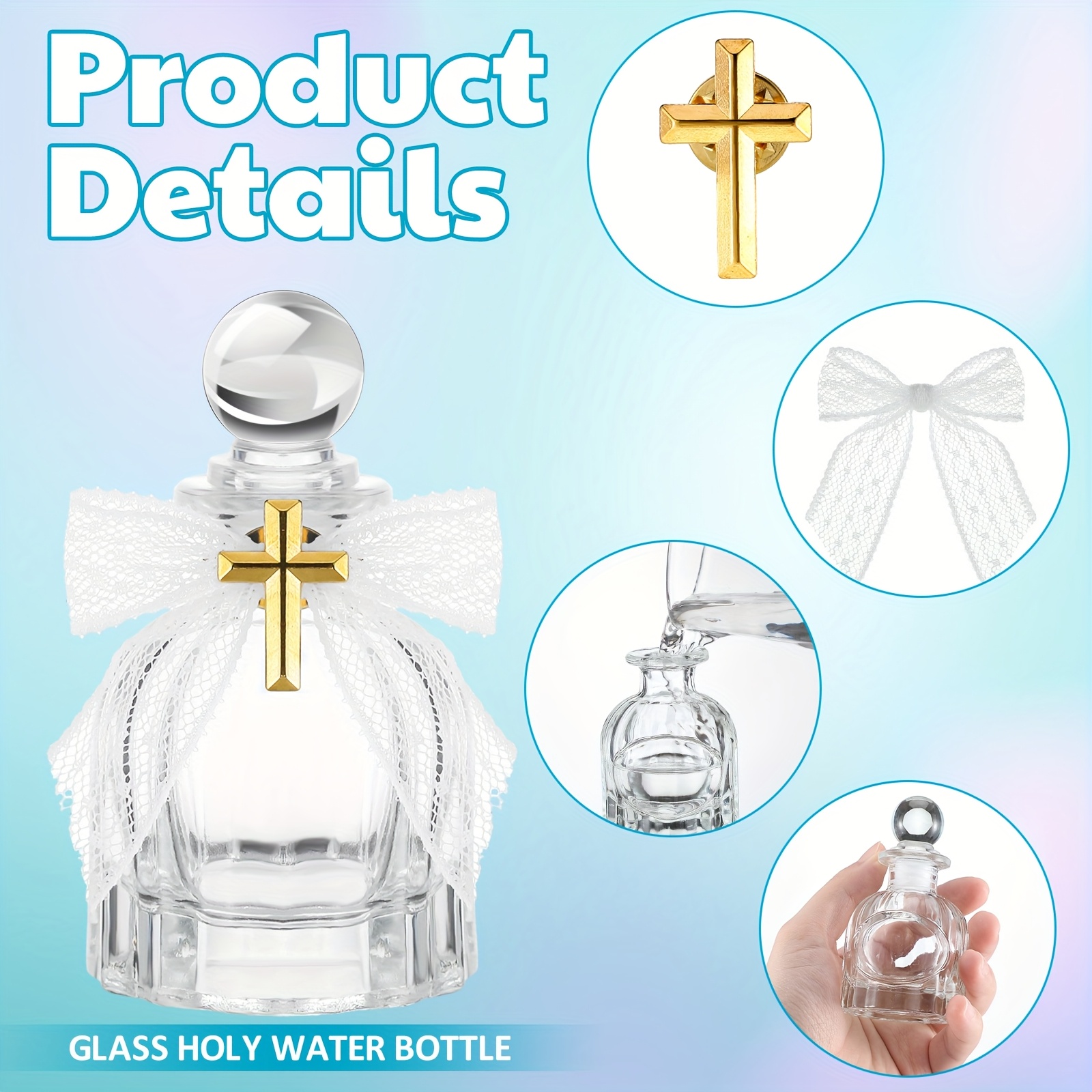 Holy Water Bottles Catholic Bu - Glass Container Set 评论和价格
