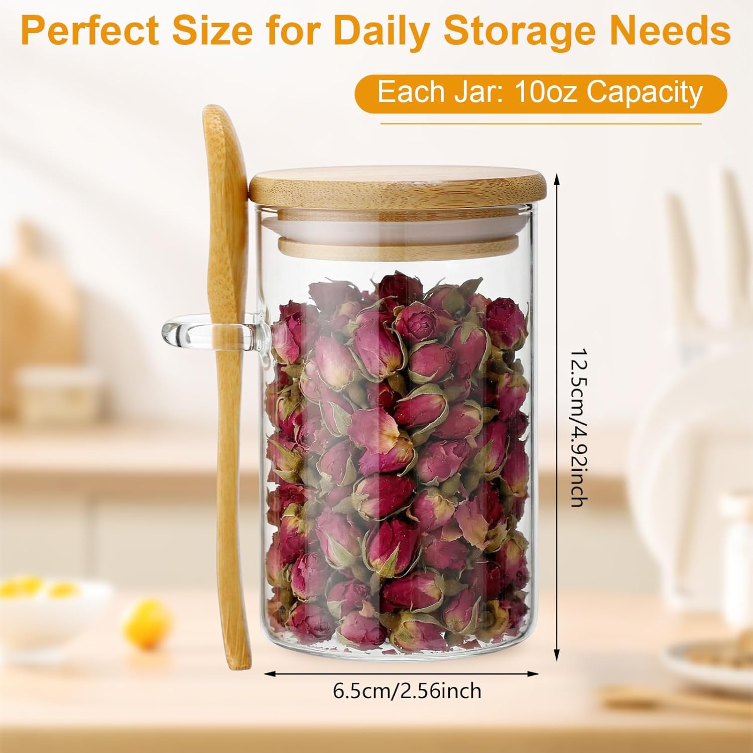 10 Pack Glass Jars with Bamboo - Glass Container Set 评论和价格