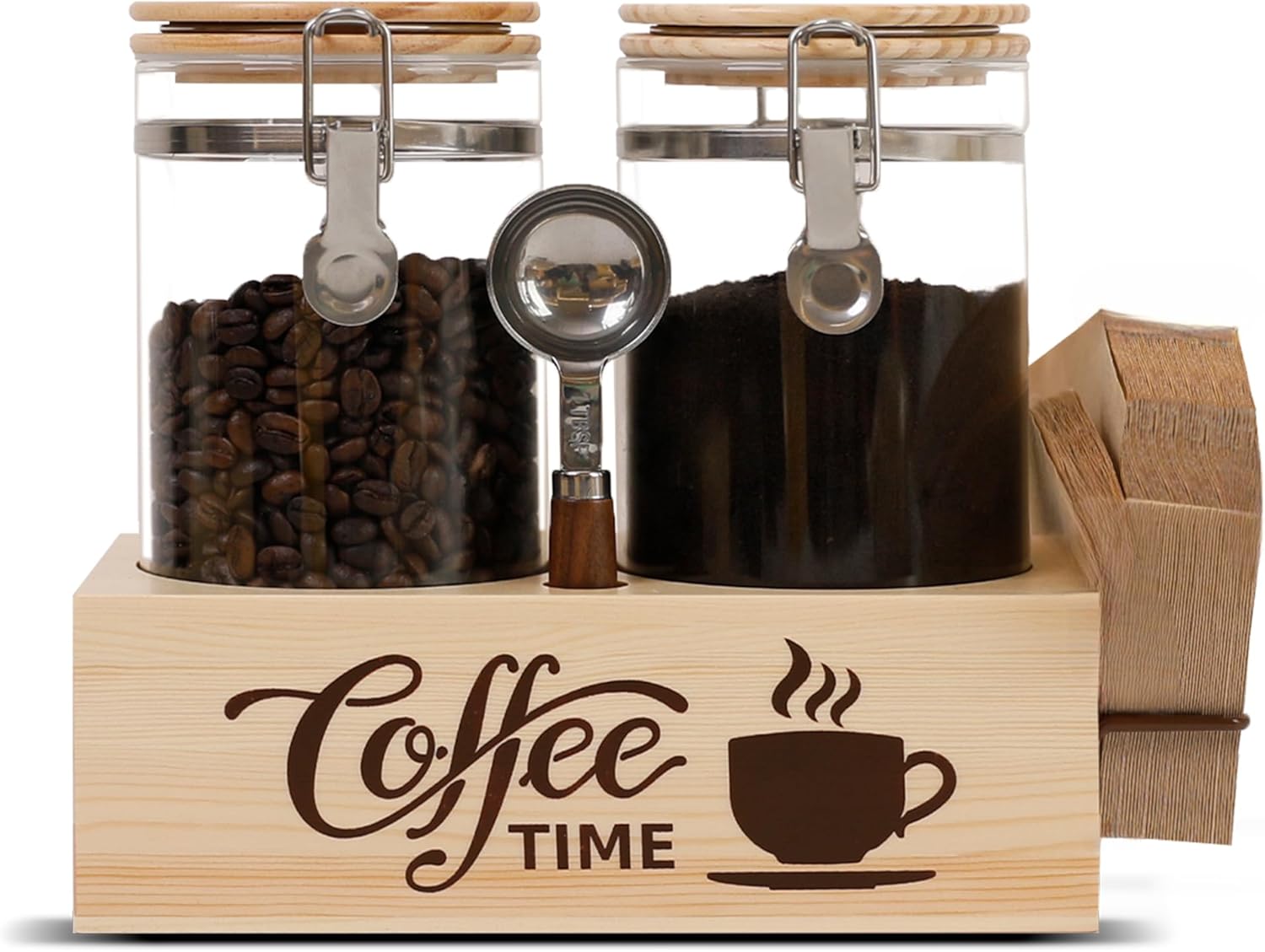 Glass Coffee Canister Set with - Glass Container Set 评论和价格