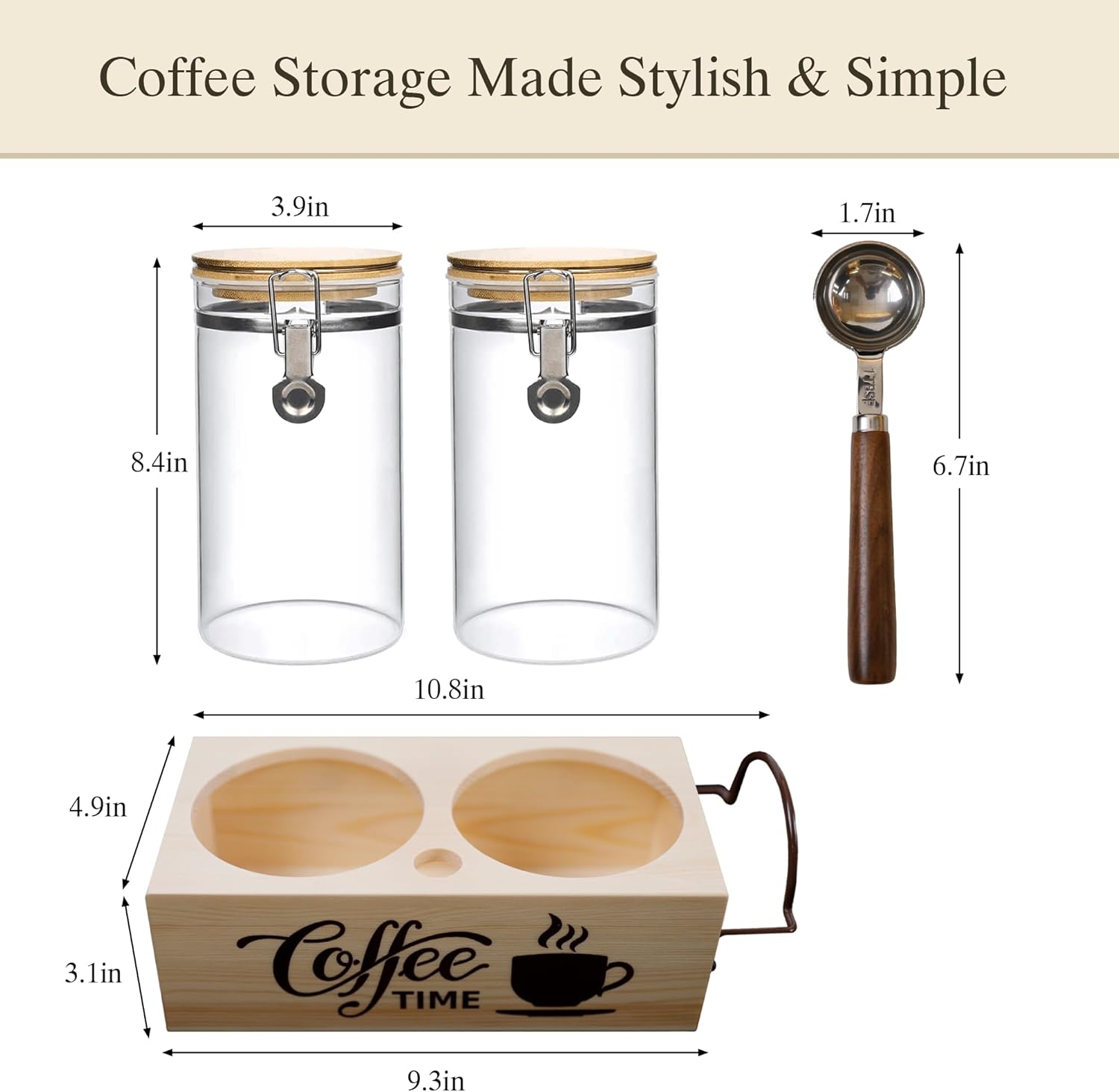 Glass Coffee Canister Set with - Glass Container Set 评论和价格