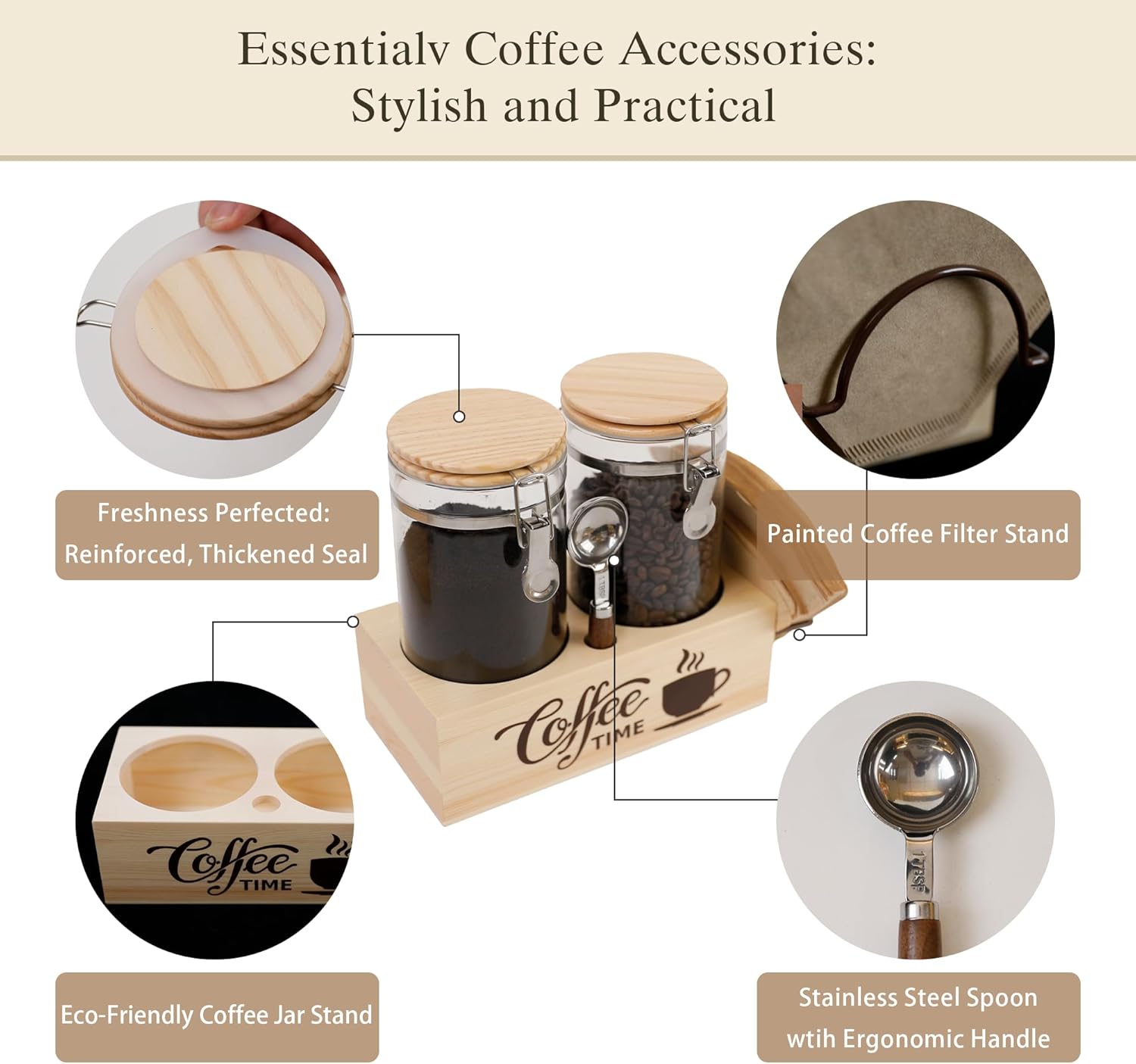 Glass Coffee Canister Set with - Glass Container Set 评论和价格