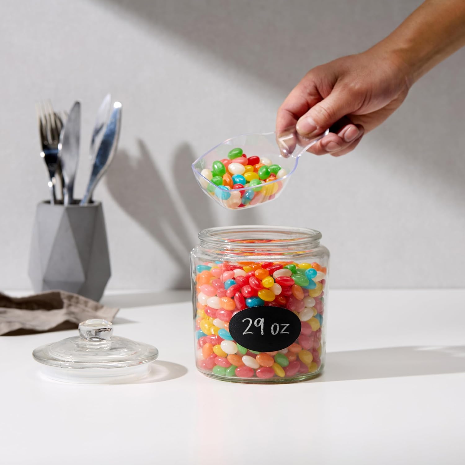 Glass Storage Jars with Lids - - Glass Container Set 评论和价格