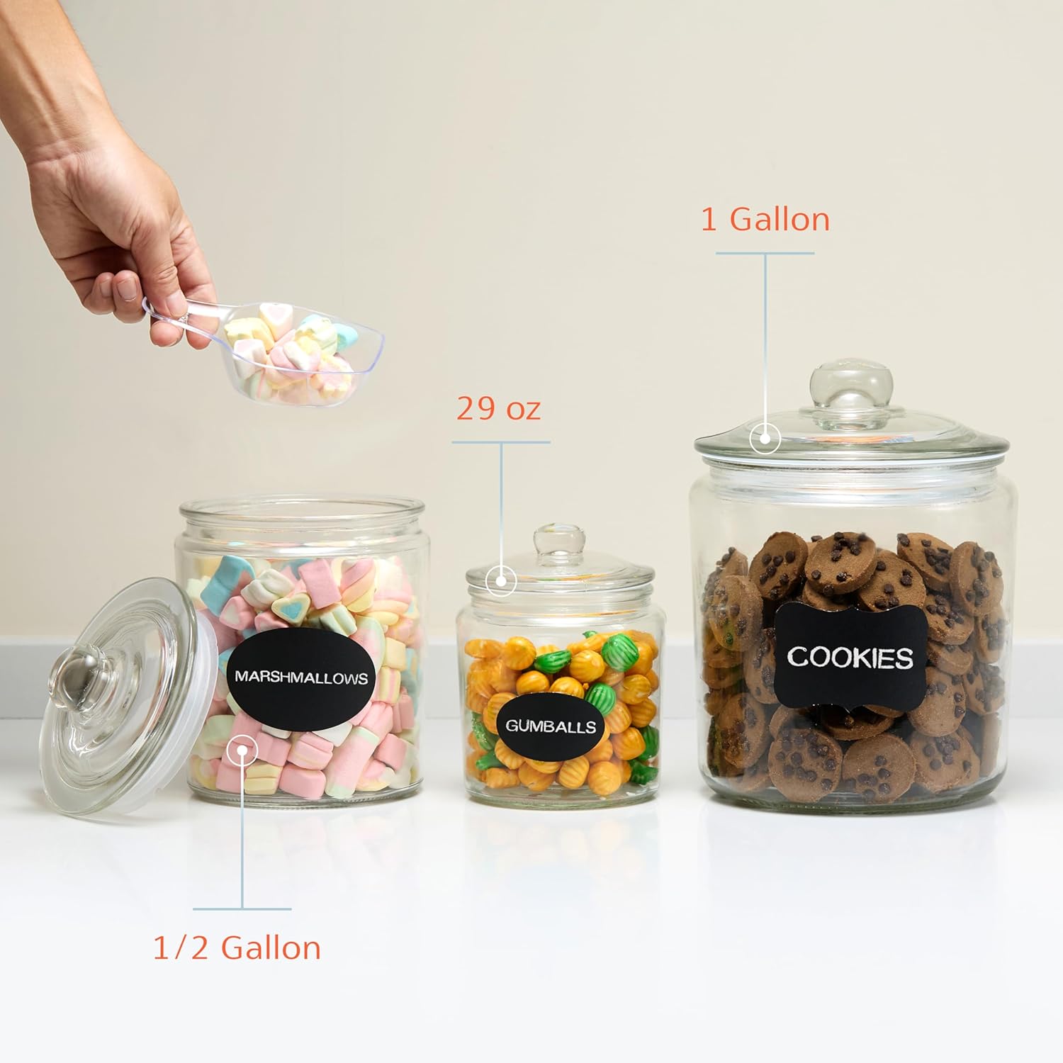 Glass Storage Jars with Lids - - Glass Container Set 评论和价格