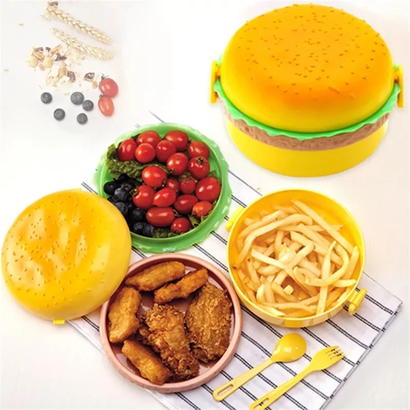 Hamburger Lunch Box Double Tie - Meal Prep Tupperware 评论和价格