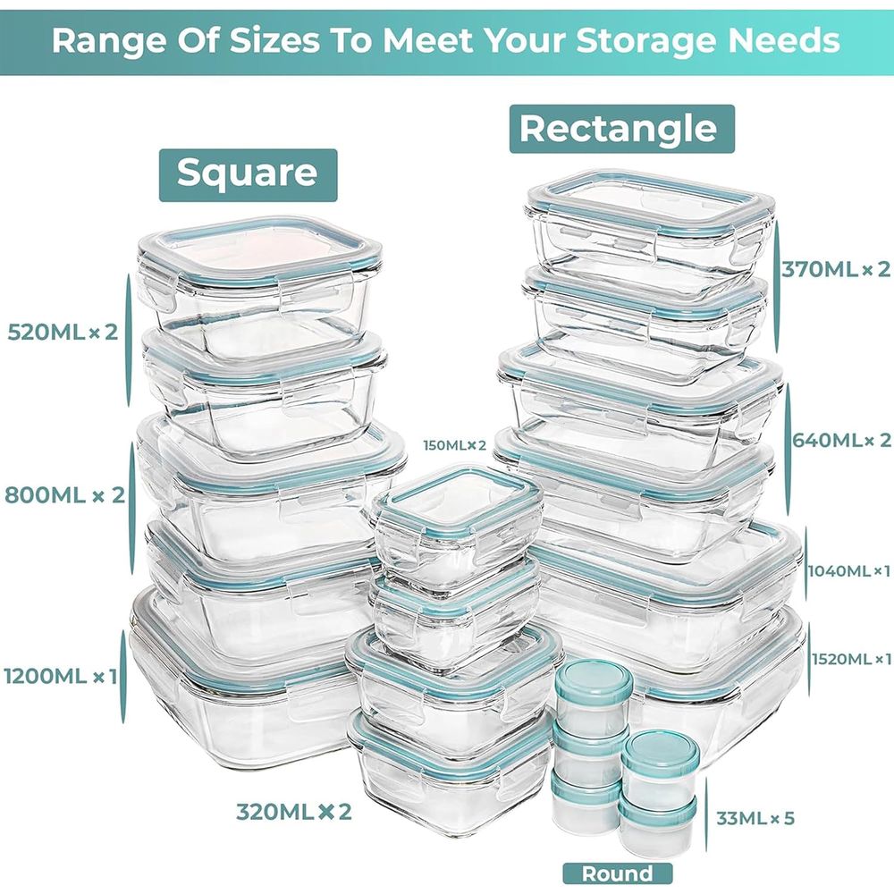 Pc Set Glass Food Storage Cont - Glass Container Set 评论和价格