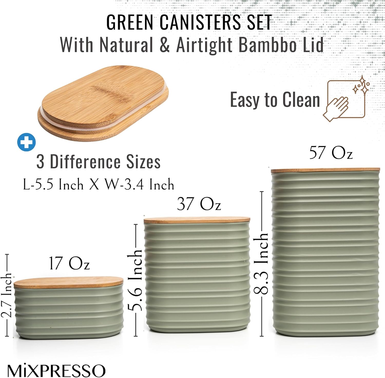 Olive Green Canisters Sets for - Glass Container Set 评论和价格