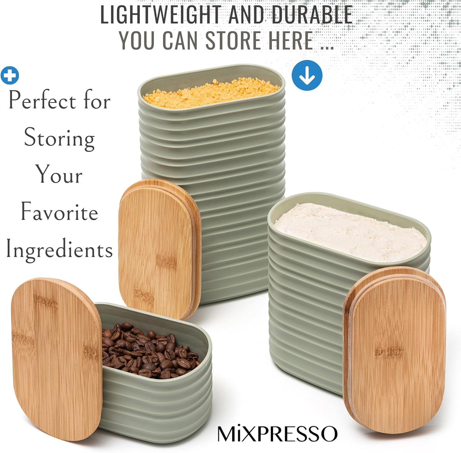 Olive Green Canisters Sets for - Glass Container Set 评论和价格