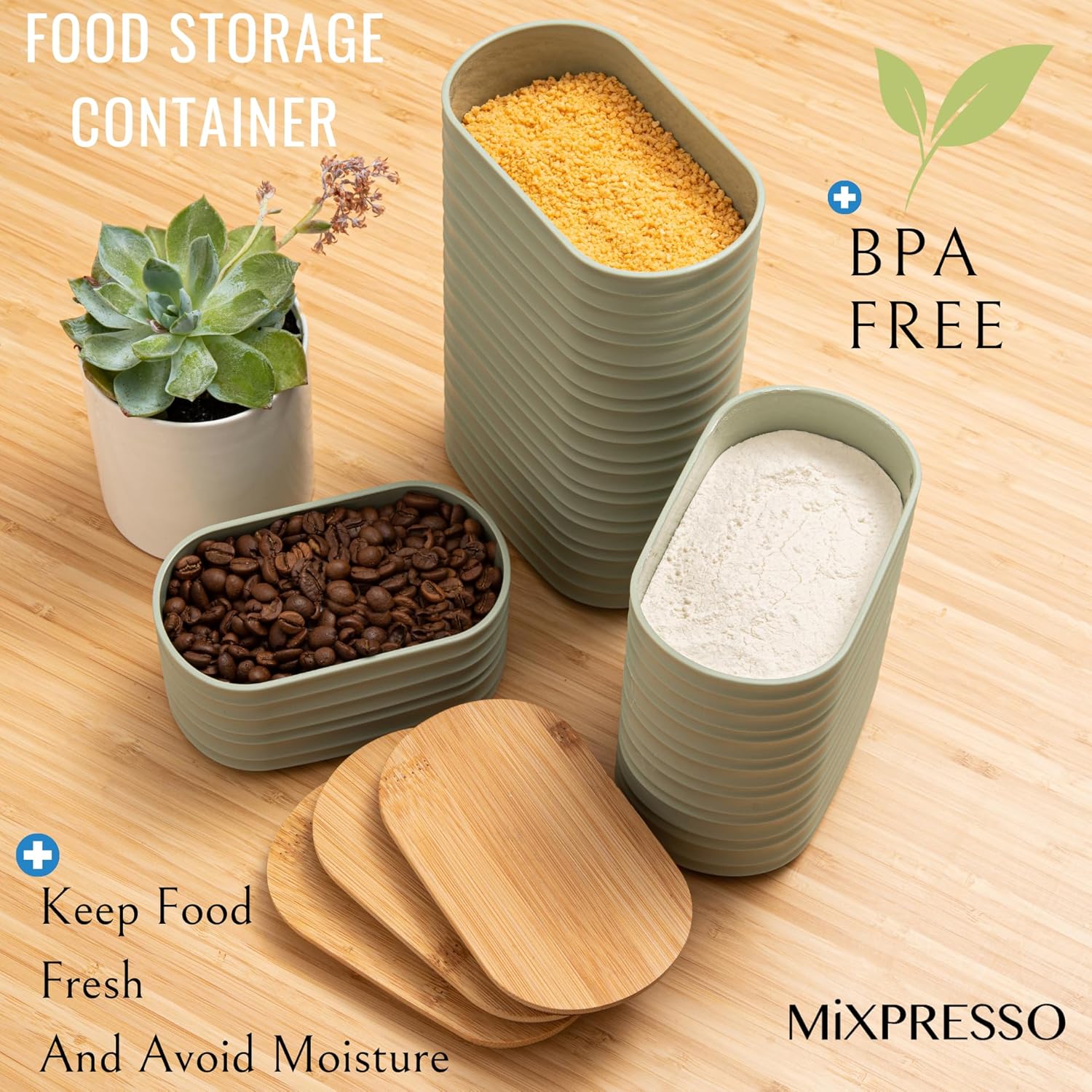 Olive Green Canisters Sets for - Glass Container Set 评论和价格