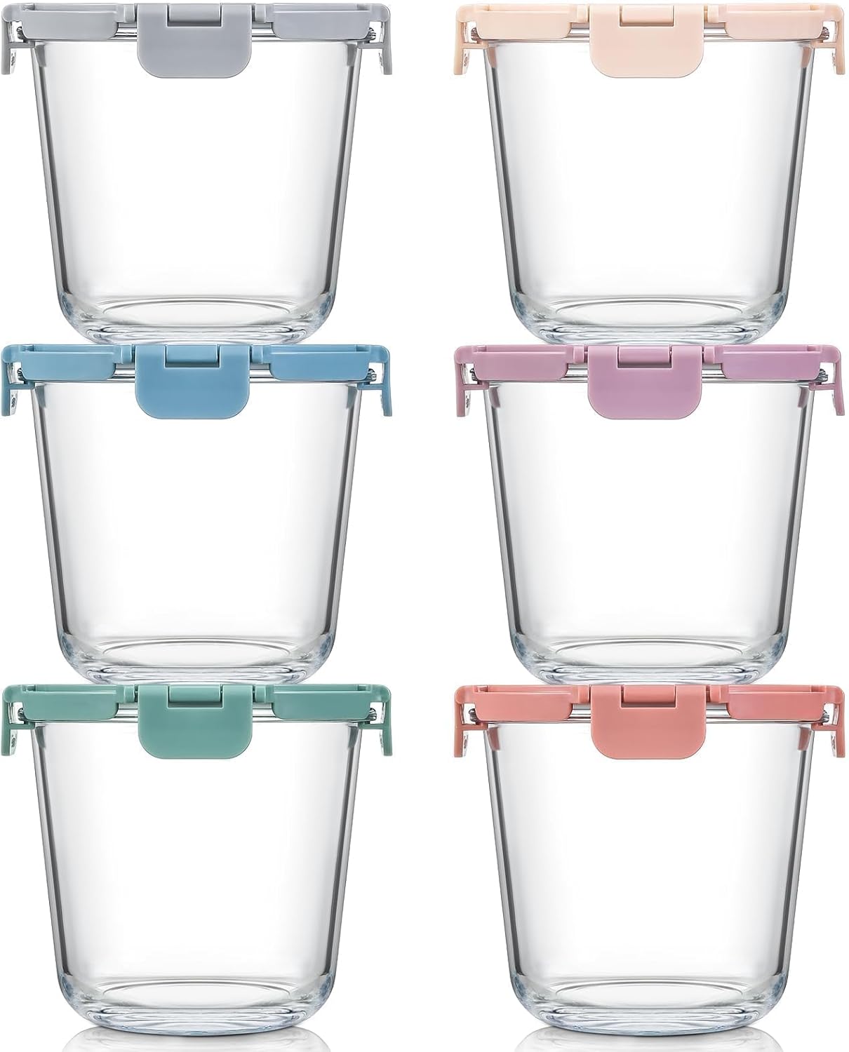 [UPGRADED LID] 6 Sets 3 Cup/24 - Glass Container Set 评论和价格
