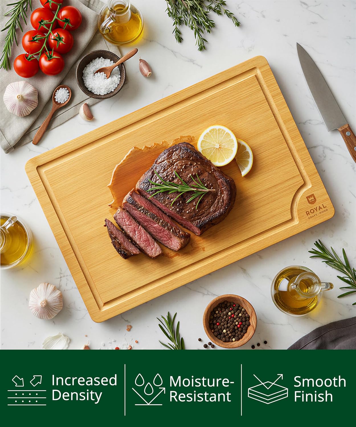Bamboo Cutting Board for Kitch - Meal Prep Juice 评论和价格