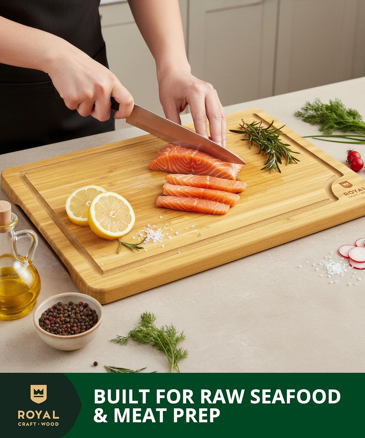 Bamboo Cutting Board for Kitch - Meal Prep Juice 评论和价格