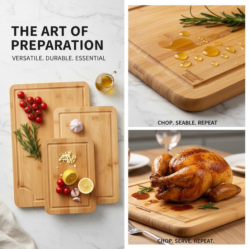 Bamboo Chopping Block Set 3 Pi - Meal Prep Juice 评论和价格