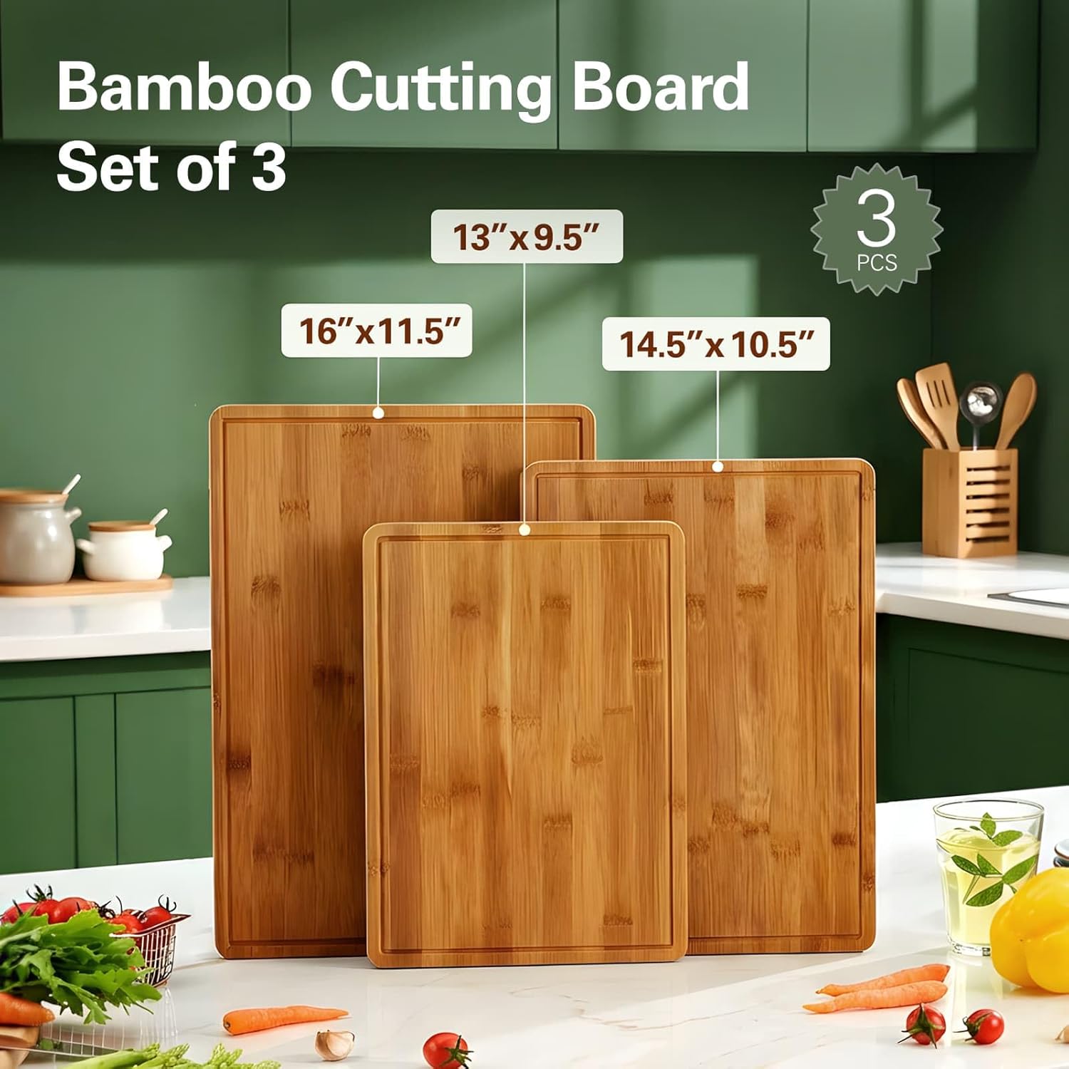 Bamboo Cutting Boards for Kitc - Meal Prep Juice 评论和价格