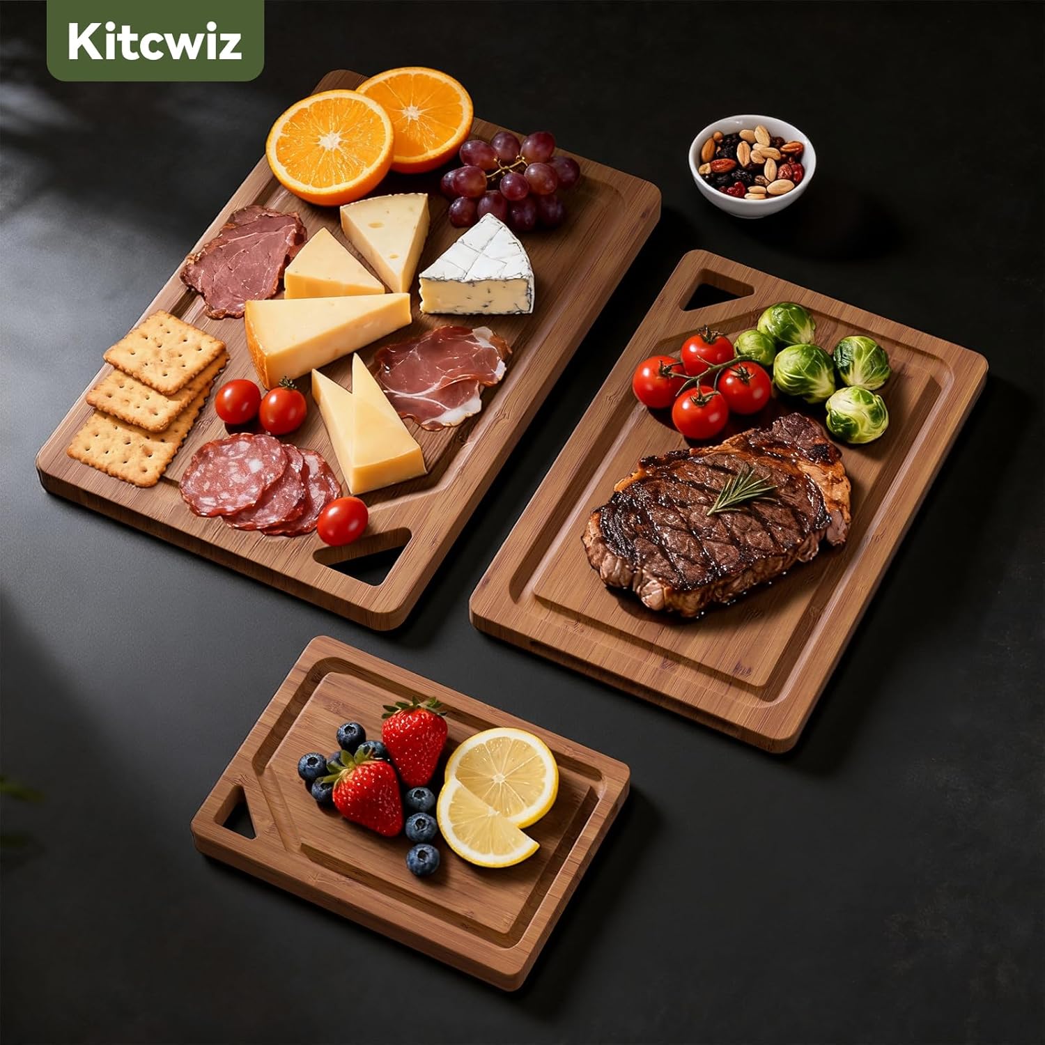 Bamboo Cutting Boards for Kitc - Meal Prep Juice 评论和价格